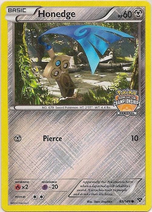 Honedge 83/146 (Regional Championships) 083/146 Reverse Holofoil League & Championship Cards Honedge 83/146 (Regional Championships) 083/146 Reverse Holofoil League & Championship Cards
