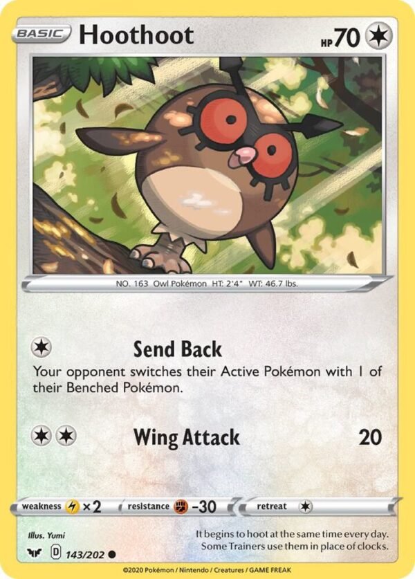 Hoothoot 143/202 Normal SWSH01: Sword & Shield Base Set Hoothoot 143/202 Normal SWSH01: Sword & Shield Base Set