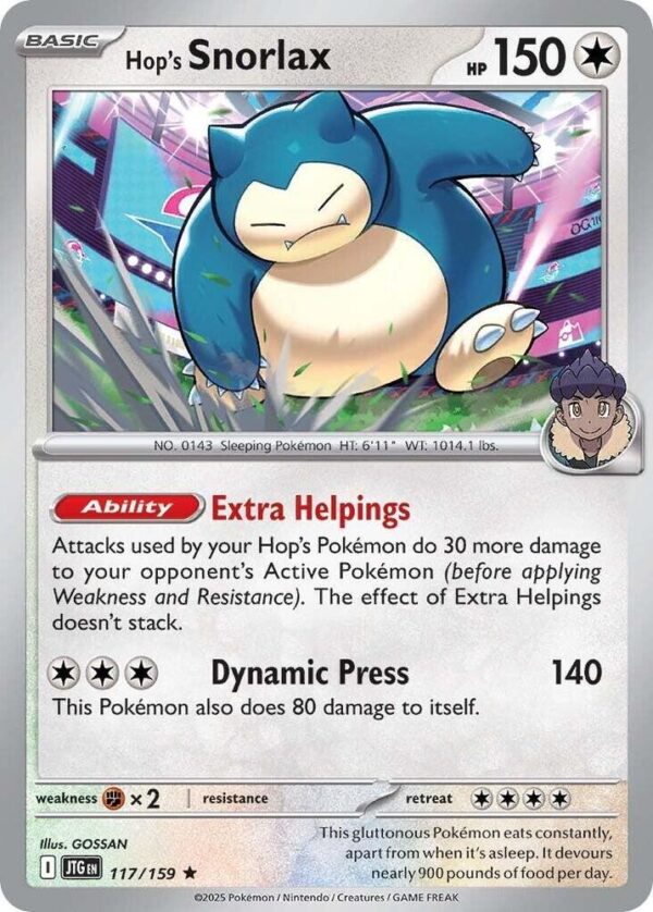 Hop’s Snorlax 117/159 Holofoil SV09: Journey Together