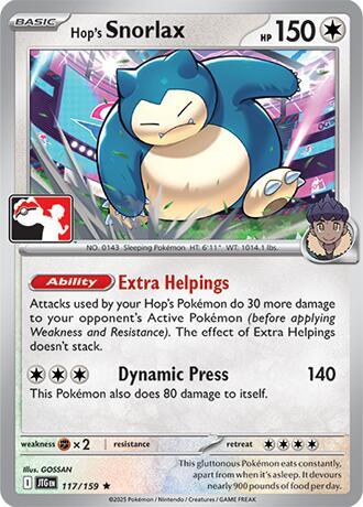 Hop’s Snorlax 117/159 Normal Prize Pack Series Cards