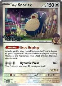 Hop's Snorlax | 184 (Prerelease) [Staff] | Holofoil | SV: Scarlet & Violet Promo Cards