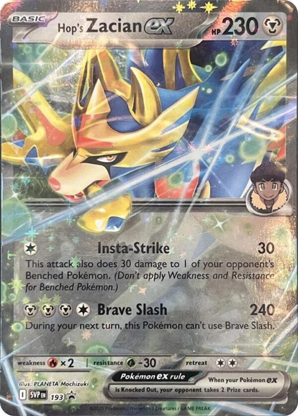 Hop’s Zacian ex SVP193 Holofoil SV: Scarlet & Violet Promo Cards Hop’s Zacian ex SVP193 Holofoil SV: Scarlet & Violet Promo Cards