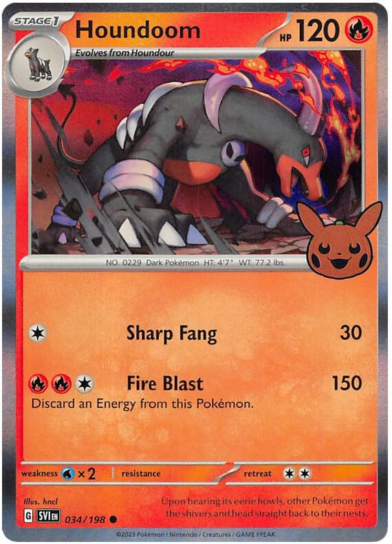 Houndoom 034/198 Holofoil Trick or Trade BOOster Bundle 2023 Houndoom 034/198 Holofoil Trick or Trade BOOster Bundle 2023