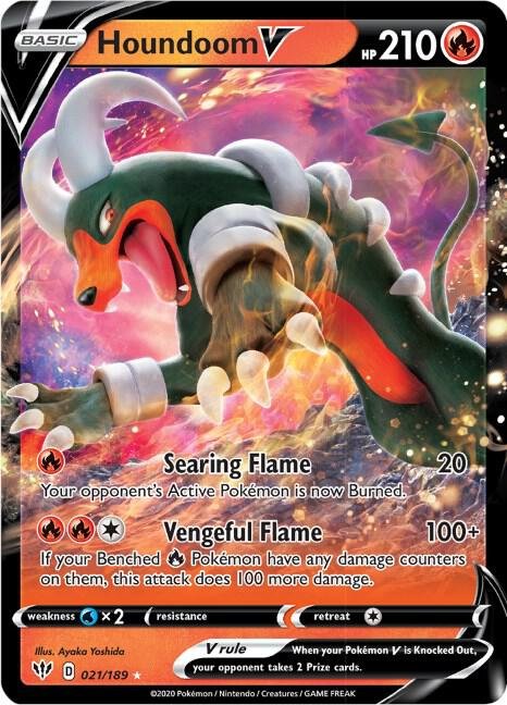 Houndoom V 021/189 Holofoil SWSH03: Darkness Ablaze Houndoom V 021/189 Holofoil SWSH03: Darkness Ablaze