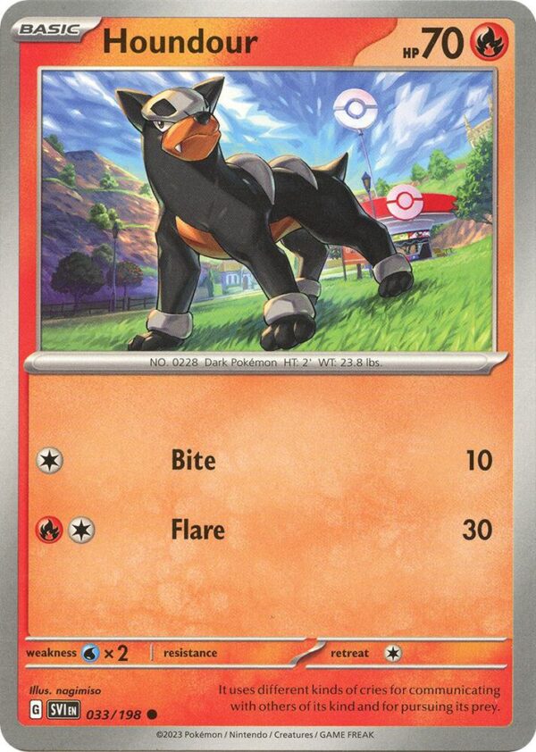 Houndour 033/198 Reverse Holofoil SV01: Scarlet & Violet Base Set