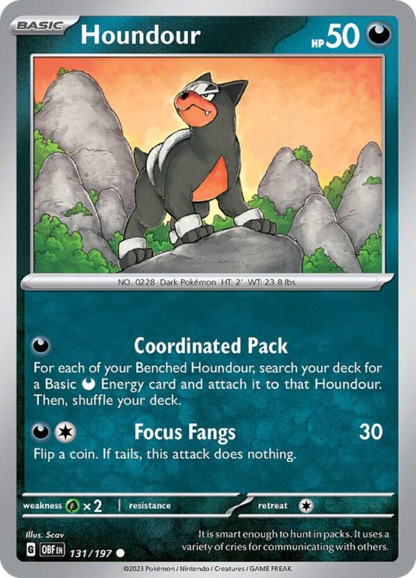 Houndour 131/197 Reverse Holofoil SV03: Obsidian Flames Houndour 131/197 Reverse Holofoil SV03: Obsidian Flames
