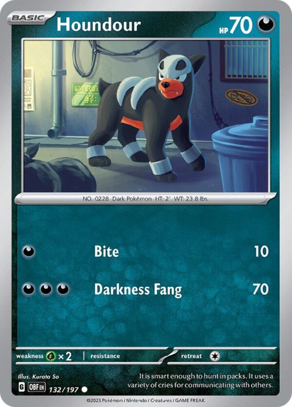 Houndour 132/197 Reverse Holofoil SV03: Obsidian Flames Houndour 132/197 Reverse Holofoil SV03: Obsidian Flames