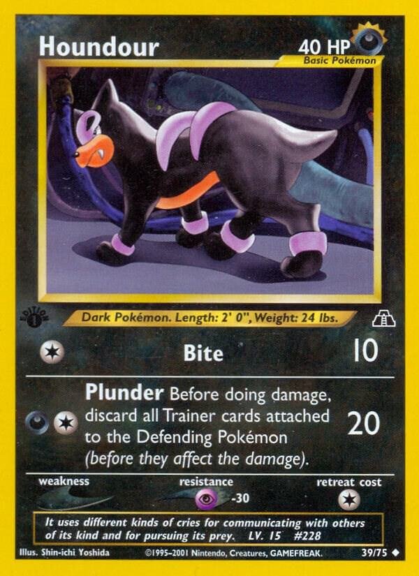 Houndour (39) 39/75 1st Edition Neo Discovery