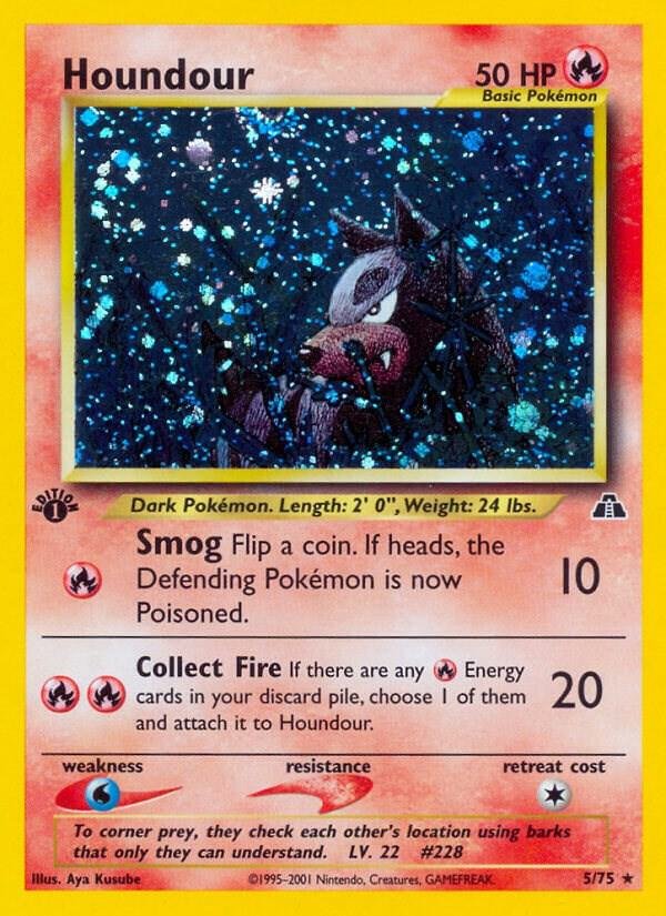Houndour (5) 05/75 1st Edition Holofoil Neo Discovery