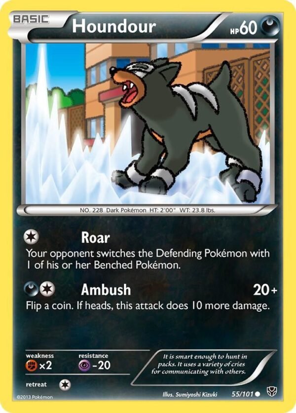 Houndour 55/101 Reverse Holofoil Plasma Blast