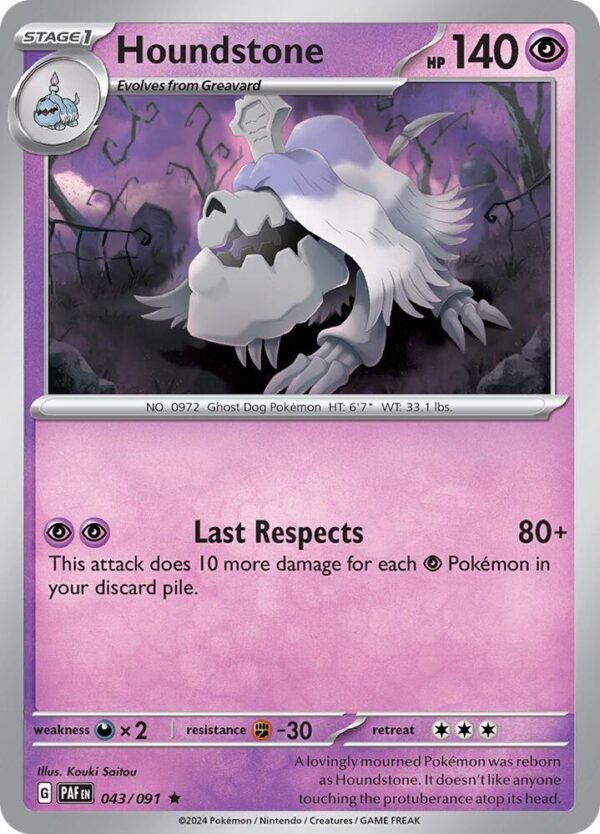 Houndstone 043/091 Holofoil SV: Paldean Fates