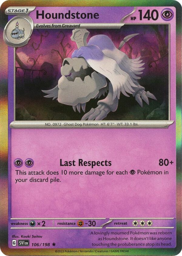 Houndstone 106/198 Holofoil SV01: Scarlet & Violet Base Set