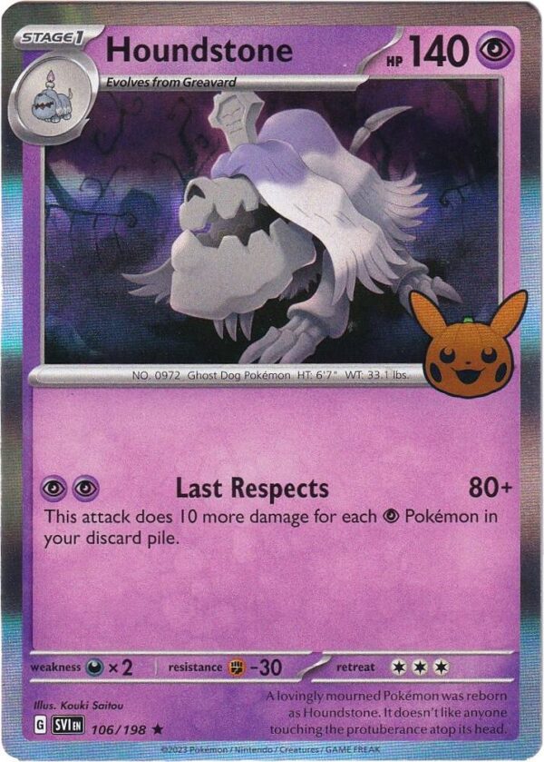 Houndstone 106/198 Holofoil Trick or Trade BOOster Bundle 2023 Houndstone 106/198 Holofoil Trick or Trade BOOster Bundle 2023
