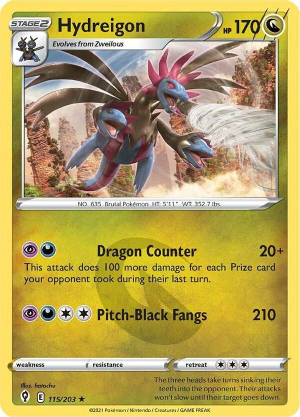 Hydreigon 115/203 Reverse Holofoil SWSH07: Evolving Skies