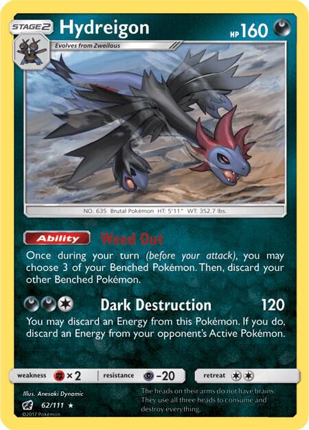 Hydreigon 62/111 Reverse Holofoil SM – Crimson Invasion Hydreigon 62/111 Reverse Holofoil SM – Crimson Invasion