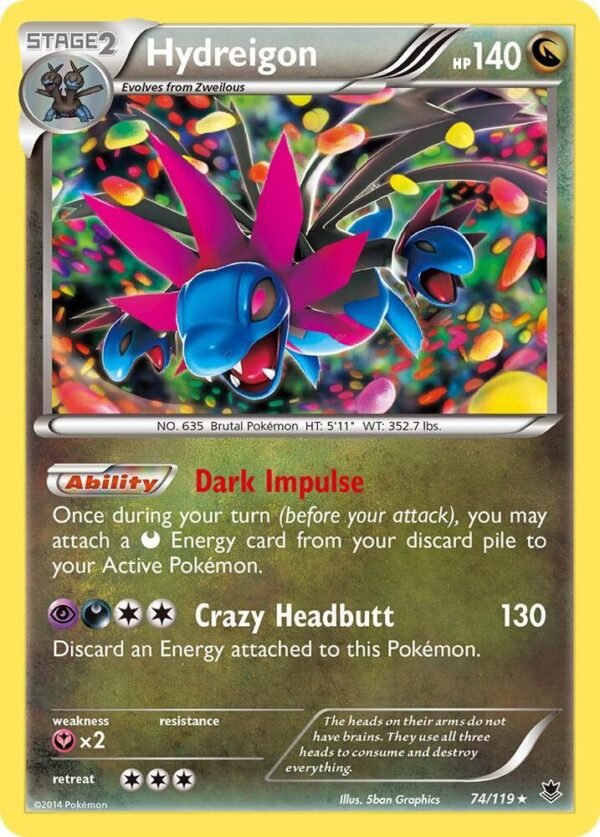 Hydreigon 74/119 Reverse Holofoil XY – Phantom Forces