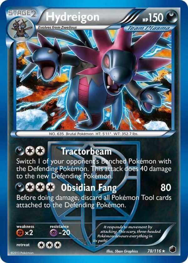Hydreigon (Team Plasma) 78/116 Reverse Holofoil Plasma Freeze Hydreigon (Team Plasma) 78/116 Reverse Holofoil Plasma Freeze