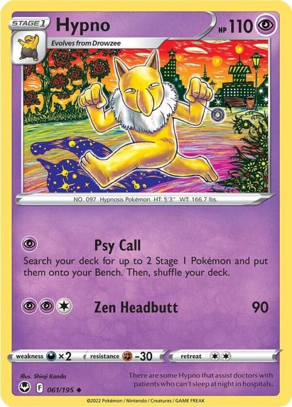 Hypno 061/195 Reverse Holofoil SWSH12: Silver Tempest Hypno 061/195 Reverse Holofoil SWSH12: Silver Tempest