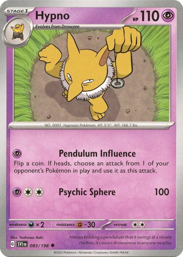 Hypno 083/198 Normal SV01: Scarlet & Violet Base Set
