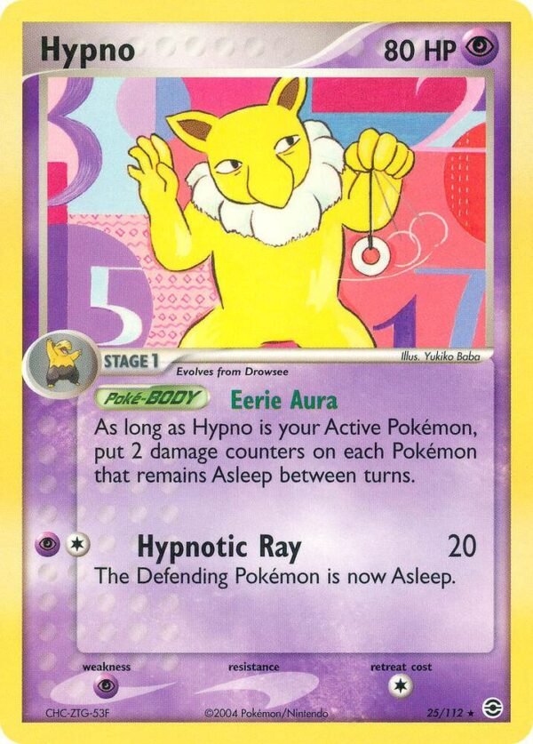 Hypno 25/112 Reverse Holofoil FireRed & LeafGreen Hypno 25/112 Reverse Holofoil FireRed & LeafGreen