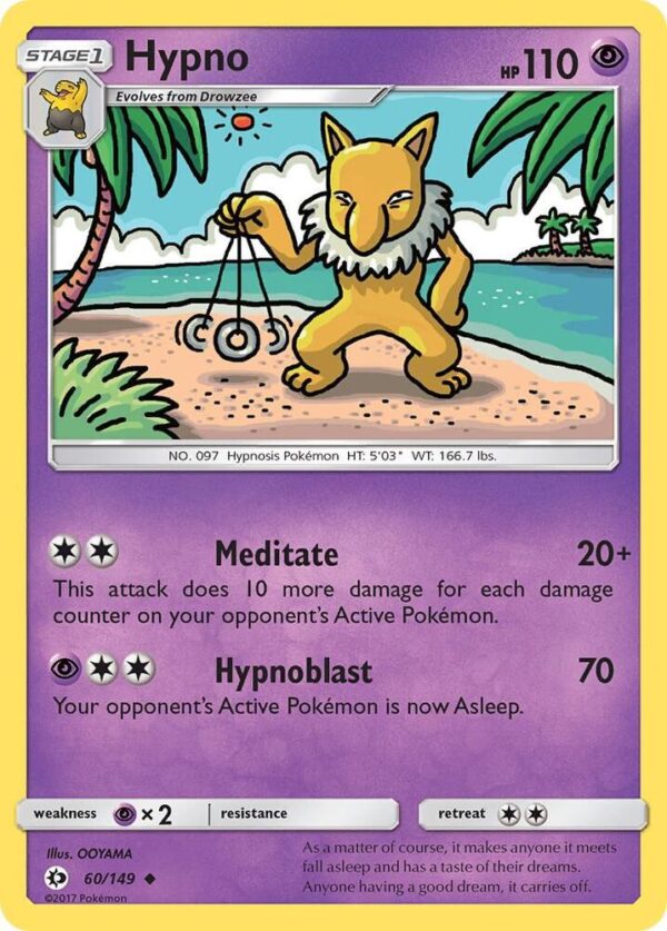 Hypno 60/149 Reverse Holofoil SM Base Set Hypno 60/149 Reverse Holofoil SM Base Set