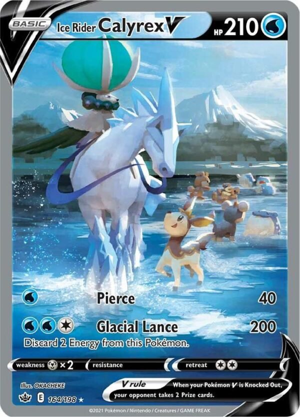 Ice Rider Calyrex V (Alternate Full Art) 164/198 Holofoil SWSH06: Chilling Reign Ice Rider Calyrex V (Alternate Full Art) 164/198 Holofoil SWSH06: Chilling Reign