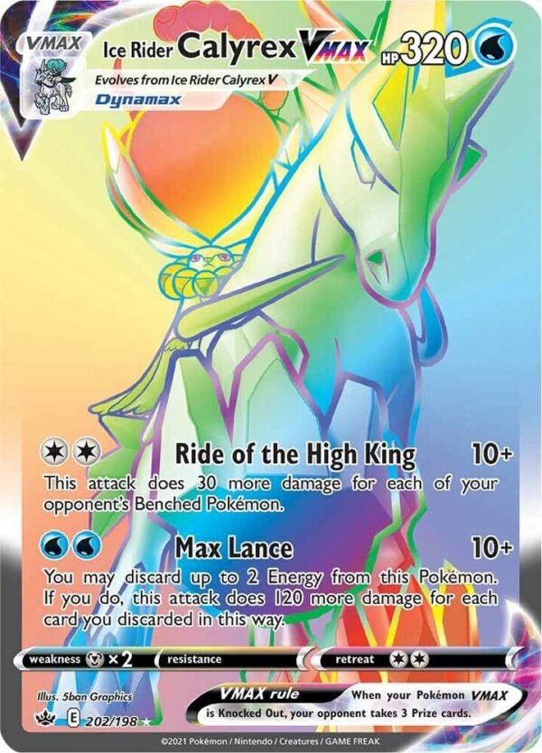Ice Rider Calyrex VMAX (Secret) 202/198 Holofoil SWSH06: Chilling Reign