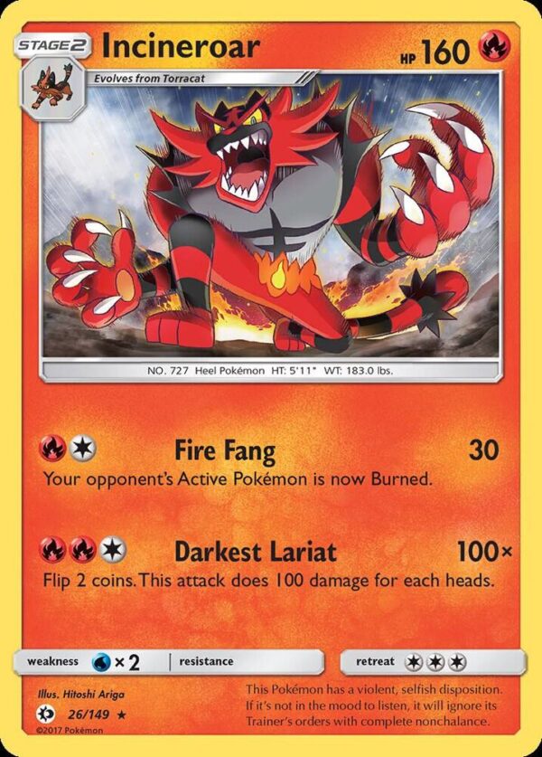 Incineroar 26/149 Normal SM Base Set