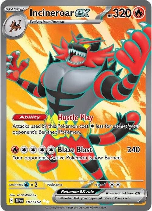 Incineroar ex 187/162 Holofoil SV05: Temporal Forces Incineroar ex 187/162 Holofoil SV05: Temporal Forces