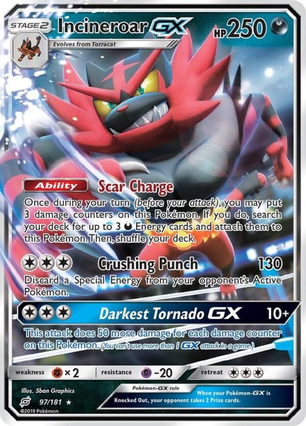 Incineroar GX 97/181 Holofoil SM – Team Up
