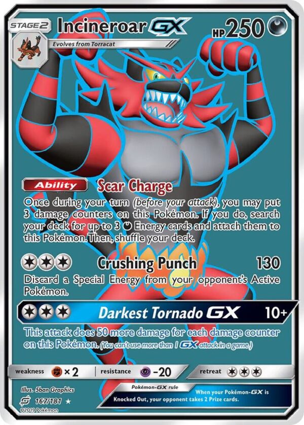 Incineroar GX (Full Art) 167/181 Holofoil SM – Team Up
