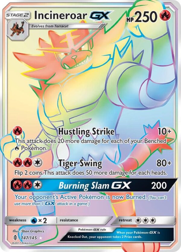 Incineroar GX (Secret) 147/145 Holofoil SM – Guardians Rising