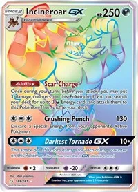 Incineroar GX (Secret) | 188/181 | Holofoil | SM - Team Up