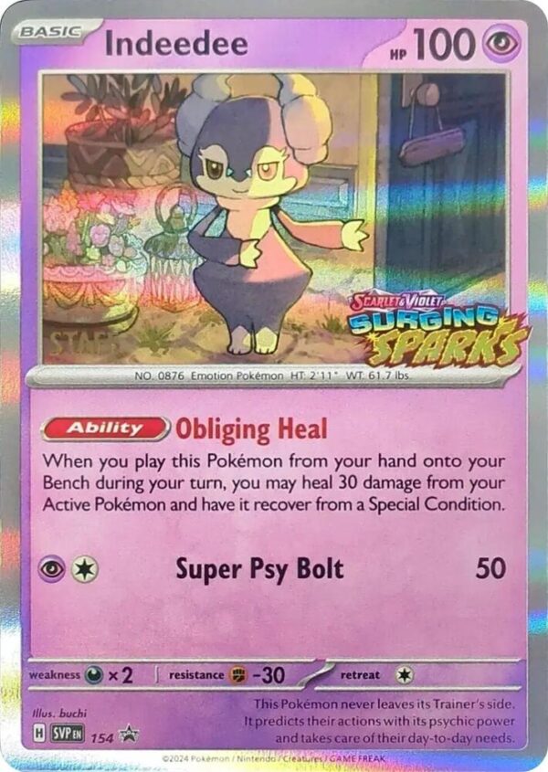 Indeedee 154 (Staff) Holofoil SV: Scarlet & Violet Promo Cards