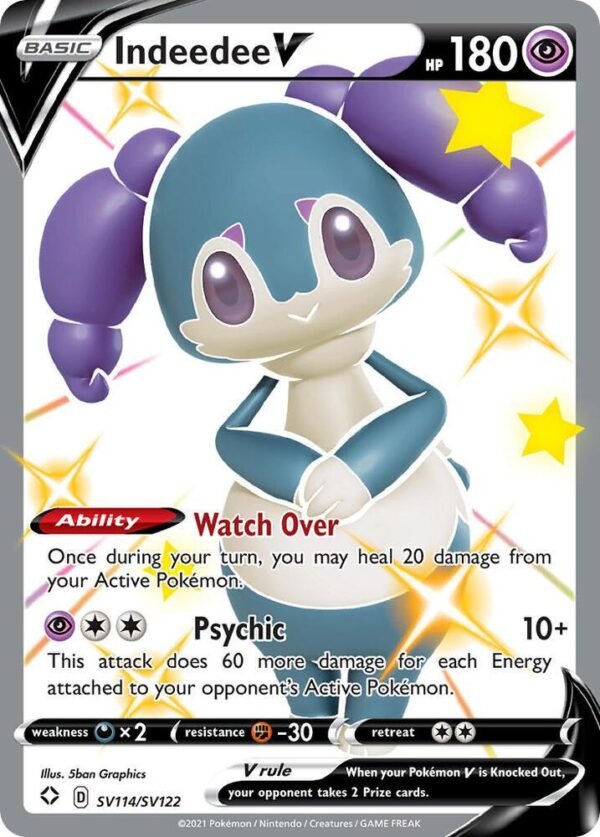 Indeedee V SV114/SV122 Holofoil Shining Fates: Shiny Vault Indeedee V SV114/SV122 Holofoil Shining Fates: Shiny Vault