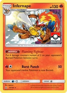 Infernape 23/156 (Pokemon League) 023/156 Reverse Holofoil League & Championship Cards Infernape 23/156 (Pokemon League) 023/156 Reverse Holofoil League & Championship Cards