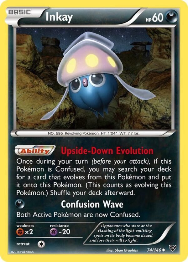 Inkay (74) 74/146 Reverse Holofoil XY Base Set Inkay (74) 74/146 Reverse Holofoil XY Base Set