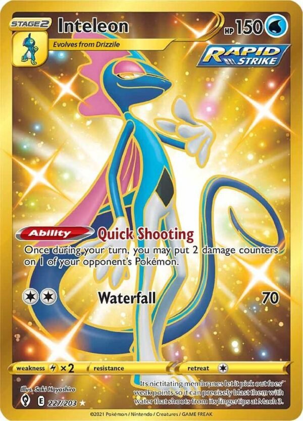 Inteleon (Secret) 227/203 Holofoil SWSH07: Evolving Skies