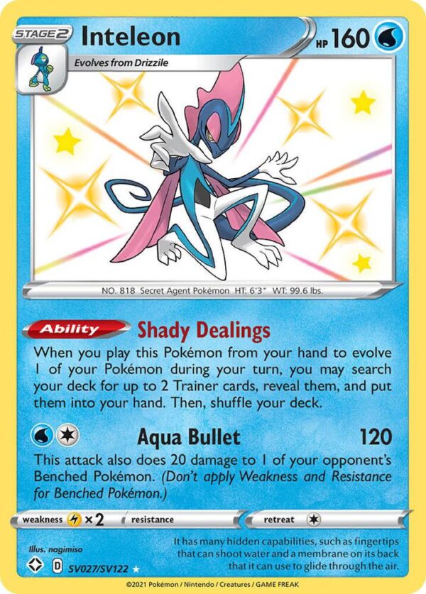 Inteleon SV027/SV122 Holofoil Shining Fates: Shiny Vault Inteleon SV027/SV122 Holofoil Shining Fates: Shiny Vault