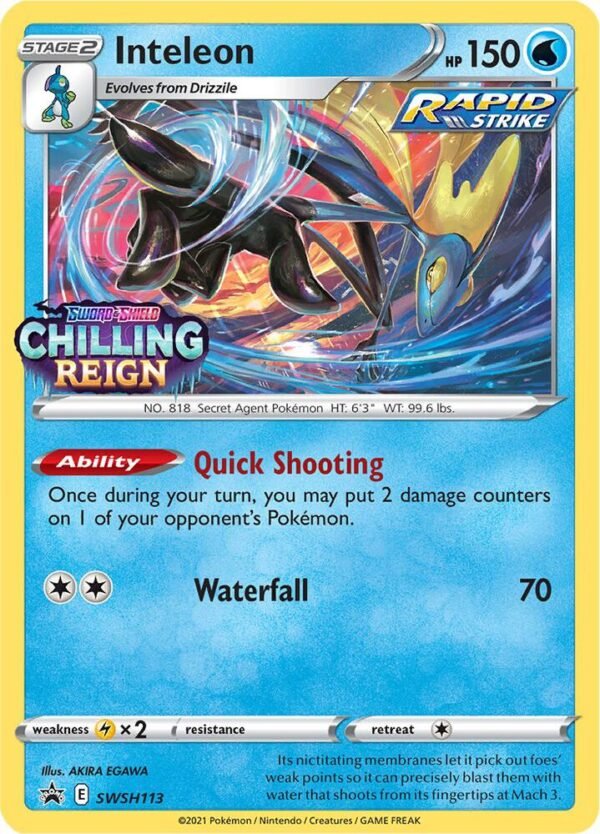 Inteleon SWSH113 (Prerelease) Holofoil SWSH: Sword & Shield Promo Cards Inteleon SWSH113 (Prerelease) Holofoil SWSH: Sword & Shield Promo Cards