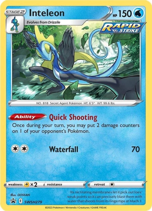 Inteleon SWSH279 Holofoil SWSH: Sword & Shield Promo Cards Inteleon SWSH279 Holofoil SWSH: Sword & Shield Promo Cards