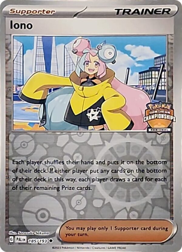 Iono 185/193 (Regional Championships) Reverse Holofoil League & Championship Cards Iono 185/193 (Regional Championships) Reverse Holofoil League & Championship Cards