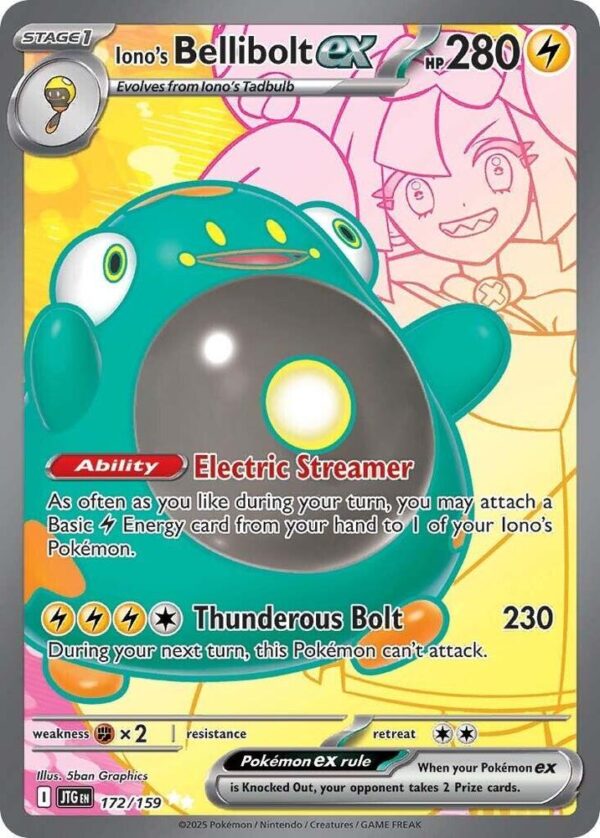 Iono’s Bellibolt ex 172/159 Holofoil SV09: Journey Together Iono’s Bellibolt ex 172/159 Holofoil SV09: Journey Together