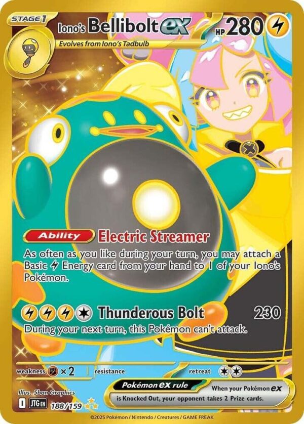 Iono’s Bellibolt ex 188/159 Holofoil SV09: Journey Together Iono’s Bellibolt ex 188/159 Holofoil SV09: Journey Together