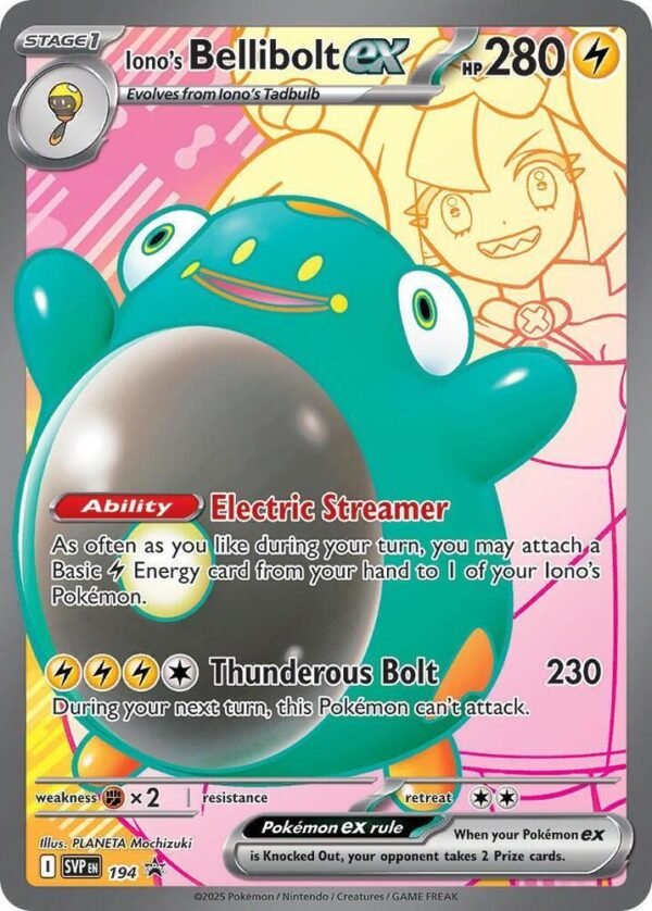 Iono’s Bellibolt ex 194 Holofoil SV: Scarlet & Violet Promo Cards Iono’s Bellibolt ex 194 Holofoil SV: Scarlet & Violet Promo Cards