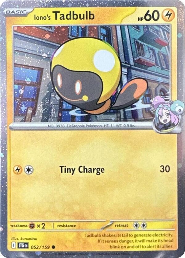 Iono’s Tadbulb 052/159 (Cosmos Holo) Holofoil Miscellaneous Cards & Products Iono’s Tadbulb 052/159 (Cosmos Holo) Holofoil Miscellaneous Cards & Products