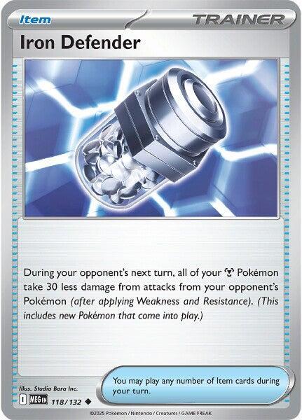 Iron Defender 118/132 Reverse Holofoil ME01: Mega Evolution