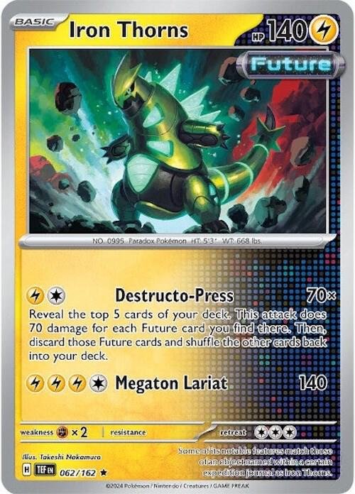 Iron Thorns 062/162 Reverse Holofoil SV05: Temporal Forces Iron Thorns 062/162 Reverse Holofoil SV05: Temporal Forces