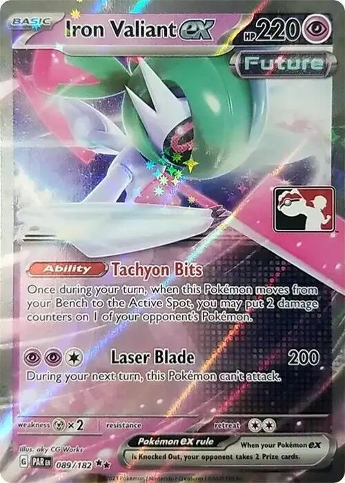 Iron Valiant ex 089/182 Holofoil Prize Pack Series Cards