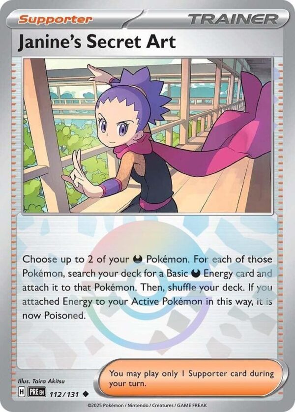 Janine’s Secret Art 112/131 (Poke Ball Pattern) Holofoil SV: Prismatic Evolutions